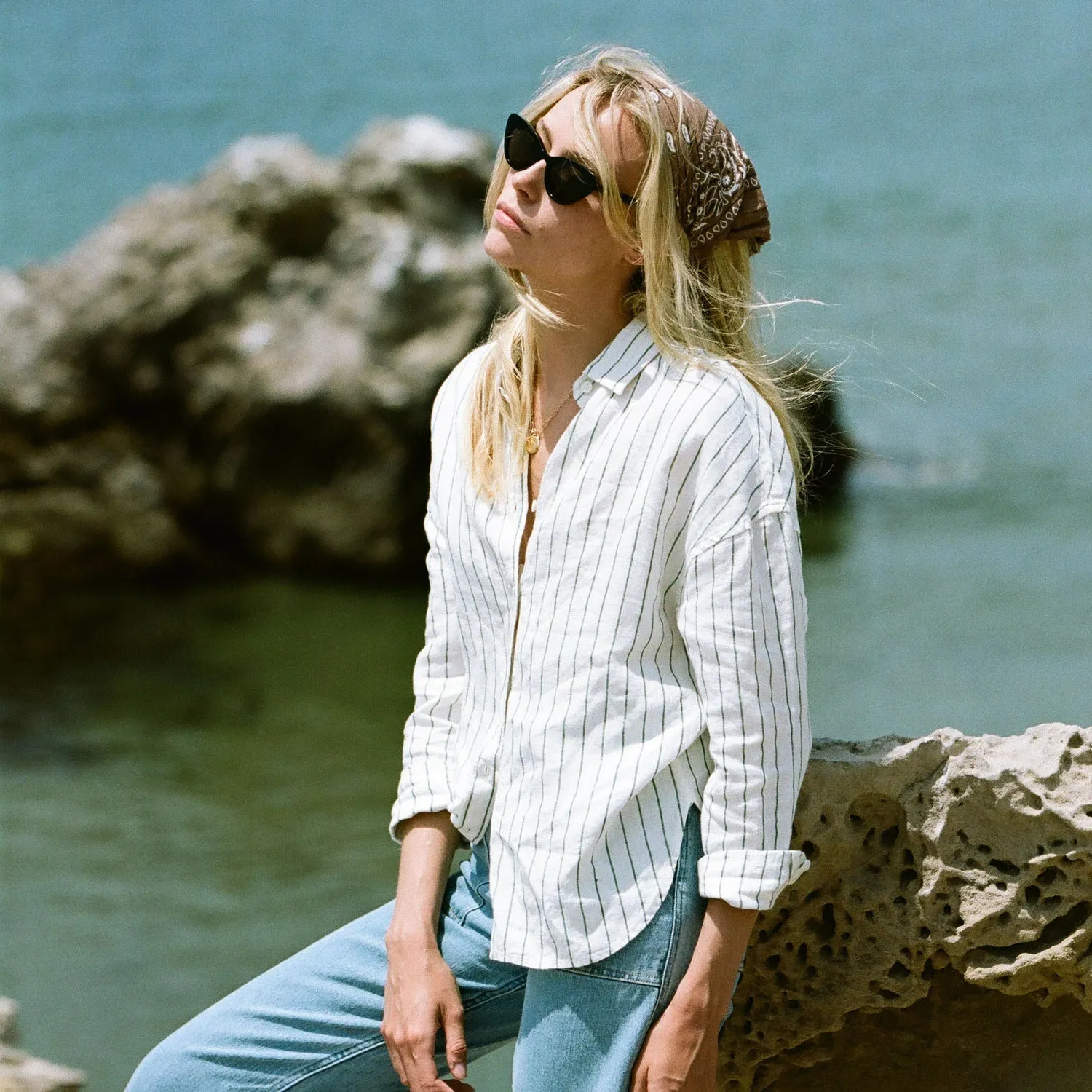 Roark Costa Long Sleeve Button Up Shirt - COCONUT