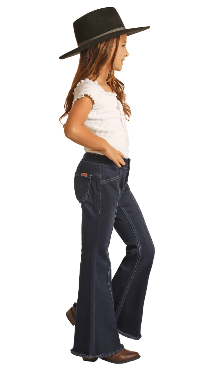 Rock & Roll Cowgirl Girl's Extra Stretch Bell Bottom Jeans RRGD7PRZRB