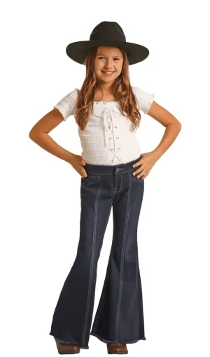 Rock & Roll Cowgirl Girl's Extra Stretch Bell Bottom Jeans RRGD7PRZRB
