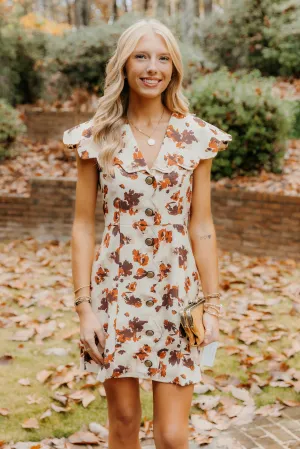 Rowan Floral Print Scalloped Detail Dress