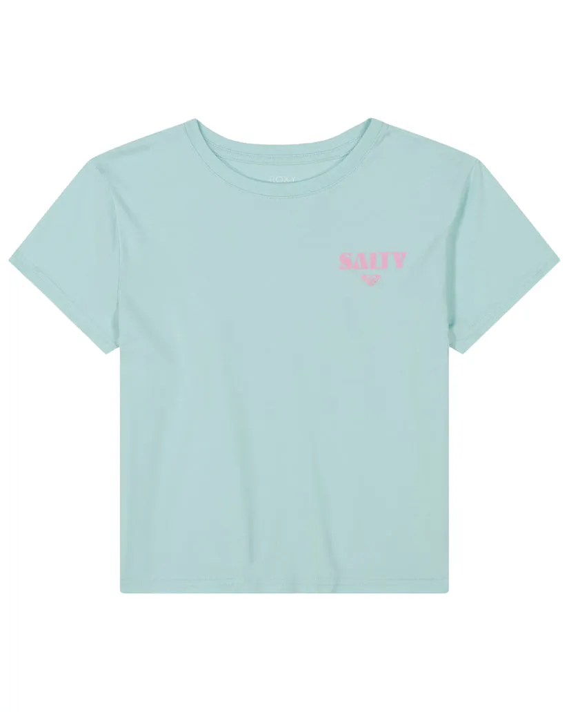Roxy Girls Salty Stack Tee-Icy Morning