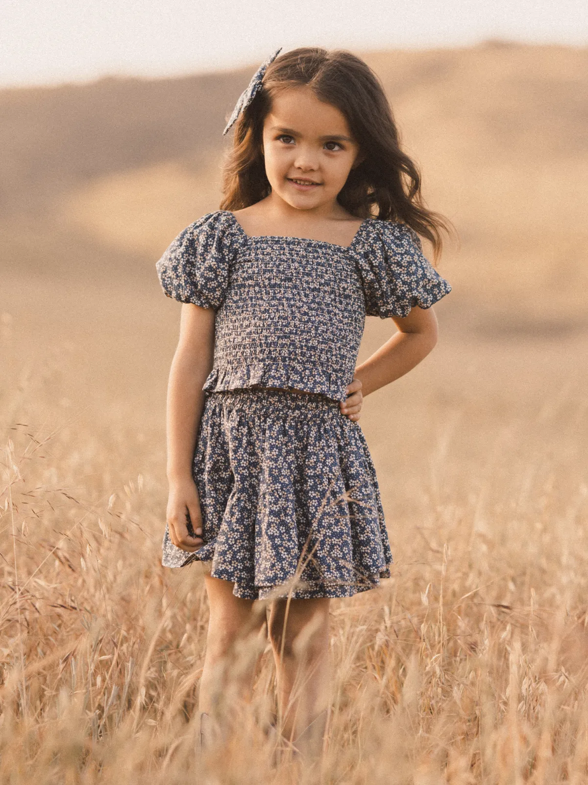Rylee & Cru Trixie Top, Blue Floral