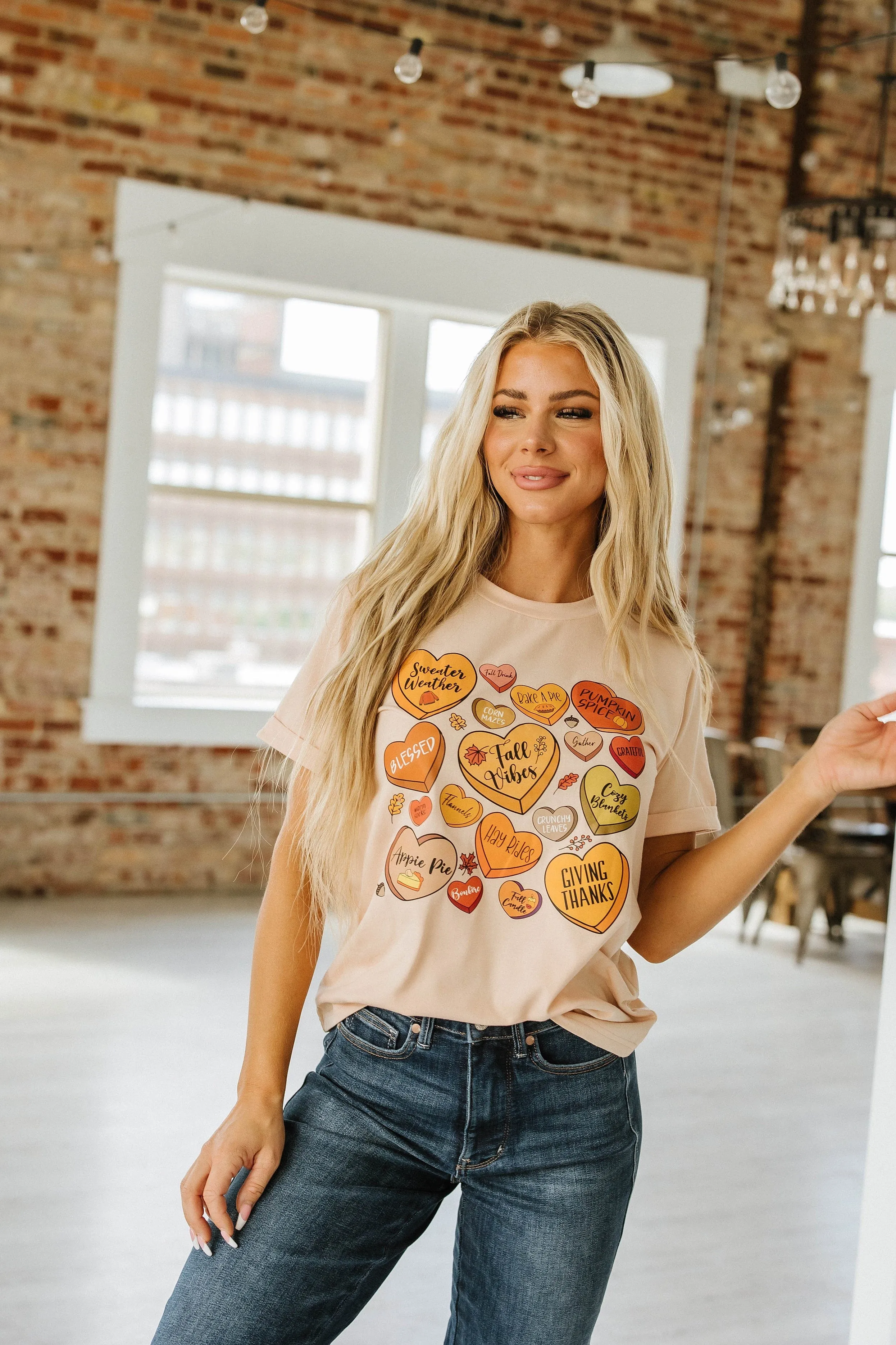SALE - Thanksgiving Candy Heart Graphic Tee | S-XL