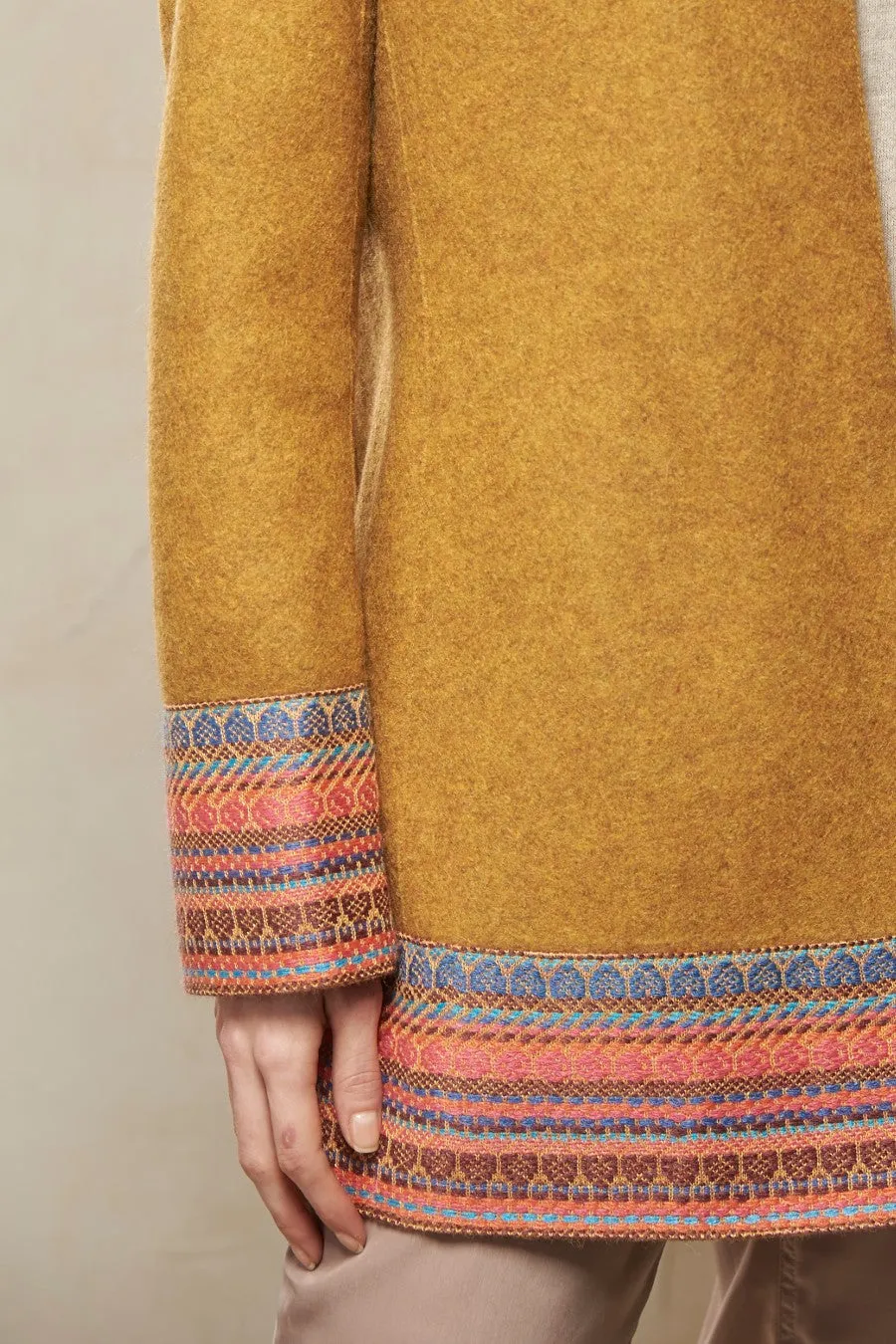 Sangria Coat Alpaca & Wool Color Senape