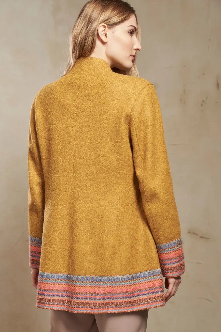 Sangria Coat Alpaca & Wool Color Senape