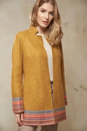 Sangria Coat Alpaca & Wool Color Senape