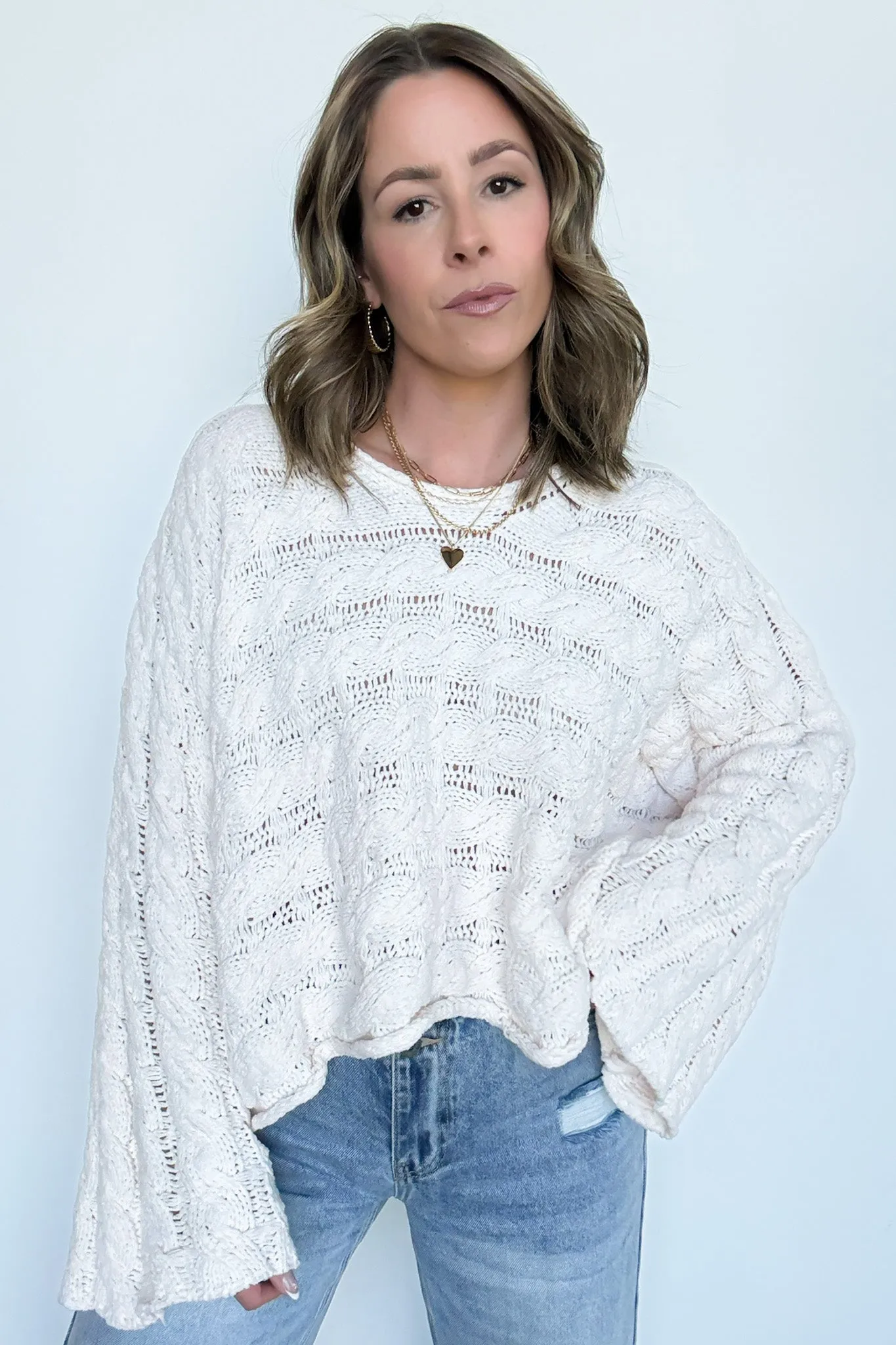 Sara Bell Sleeve Chenille Knit Sweater