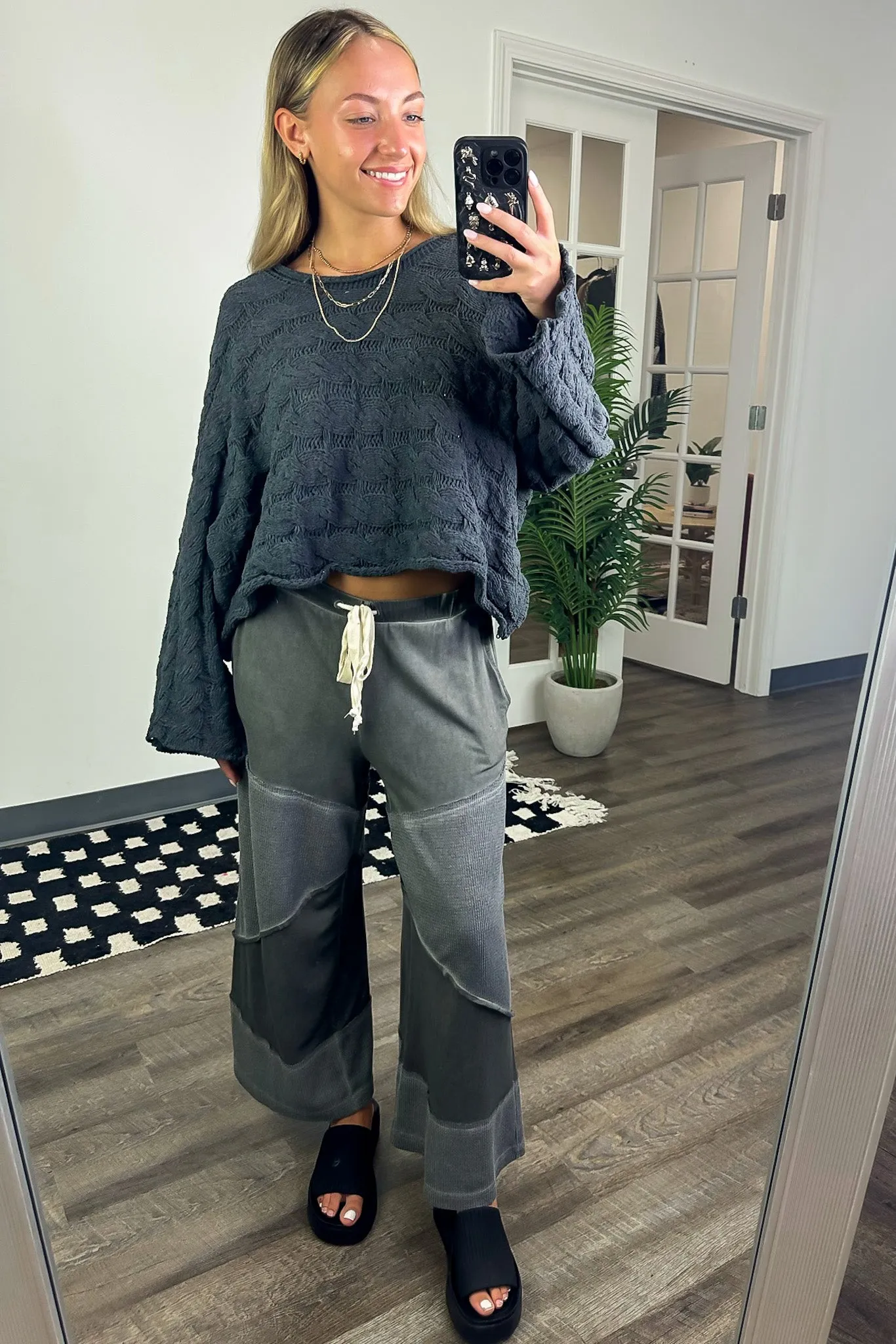 Sara Bell Sleeve Chenille Knit Sweater
