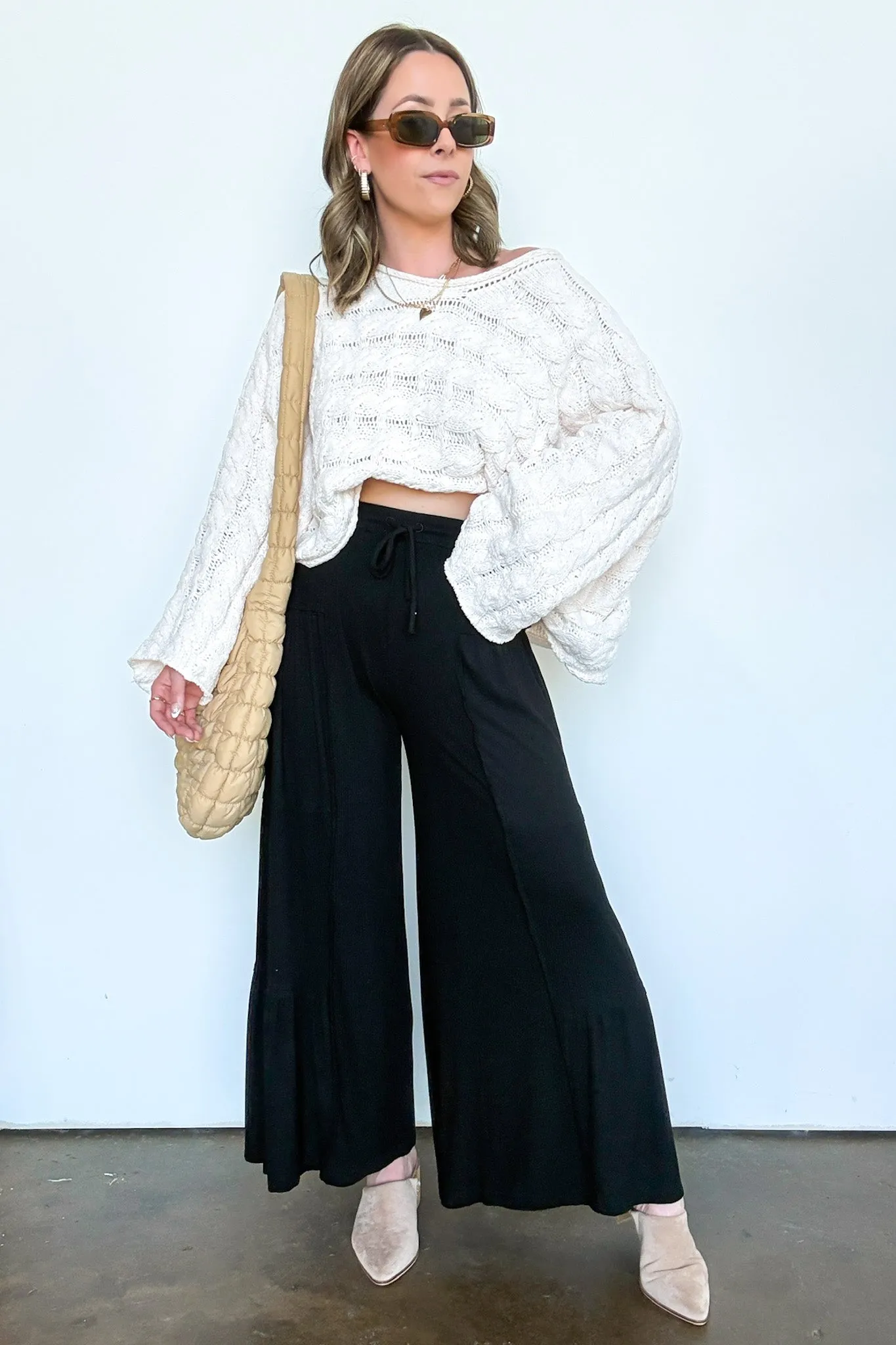 Sara Bell Sleeve Chenille Knit Sweater