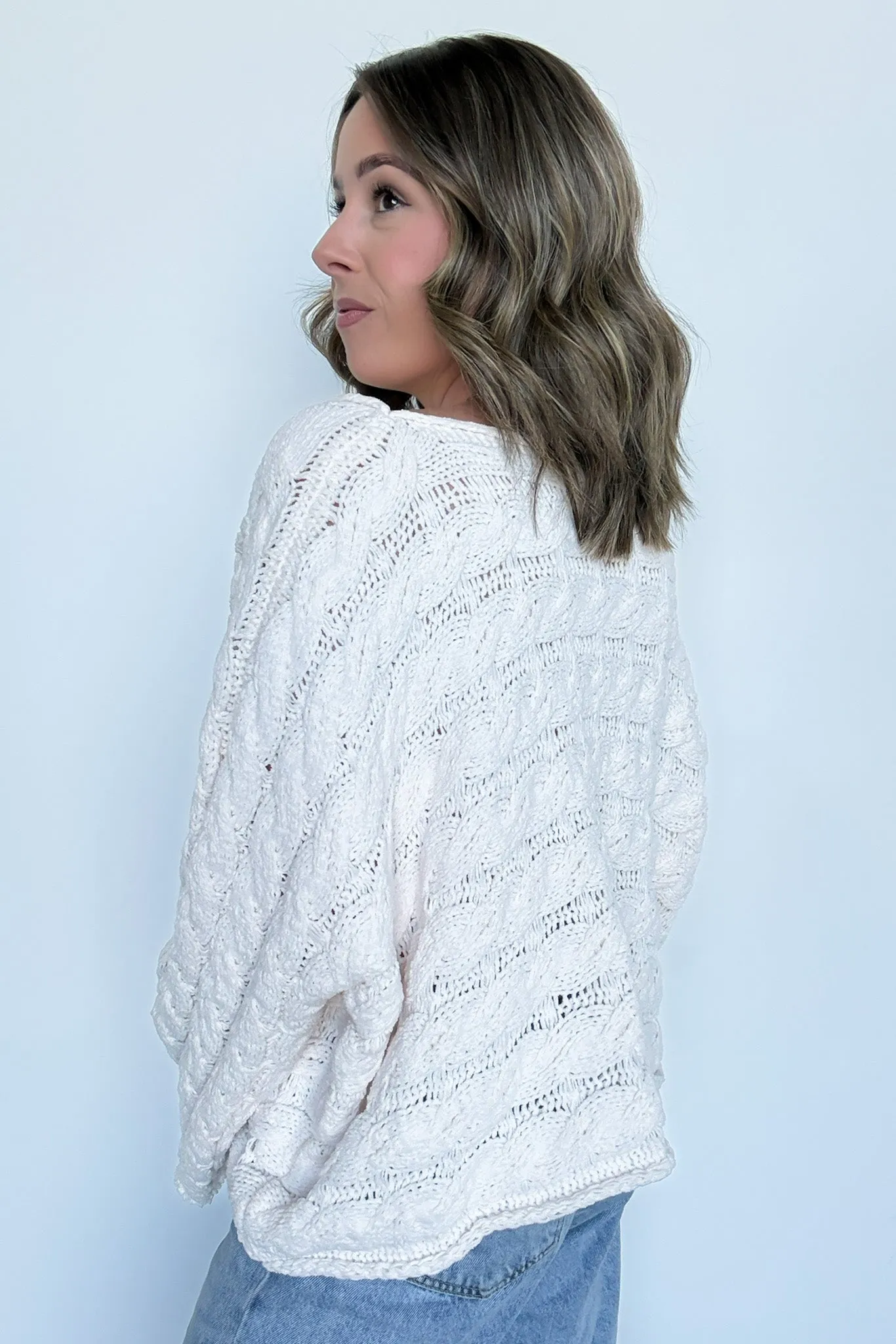 Sara Bell Sleeve Chenille Knit Sweater