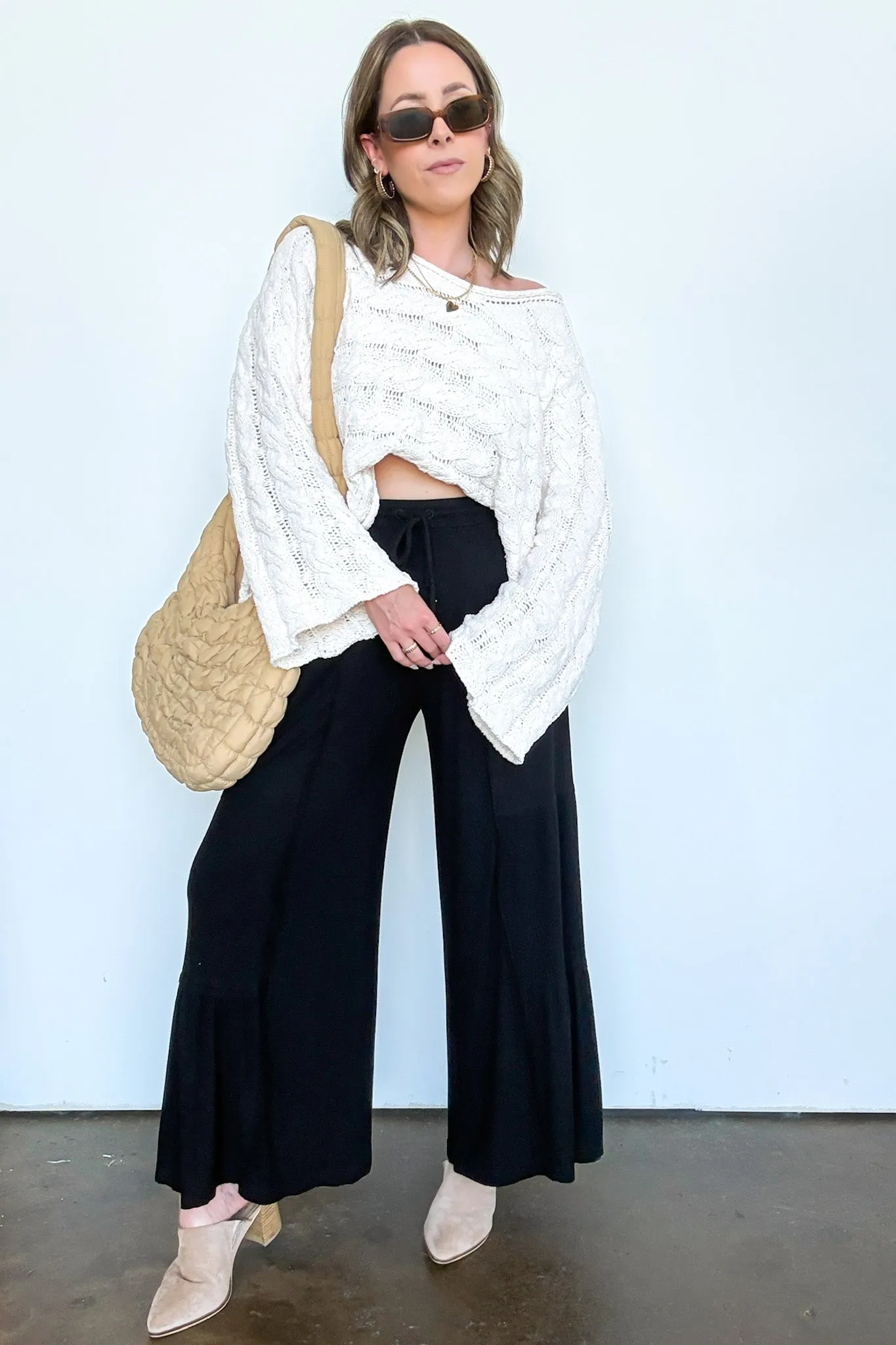 Sara Bell Sleeve Chenille Knit Sweater