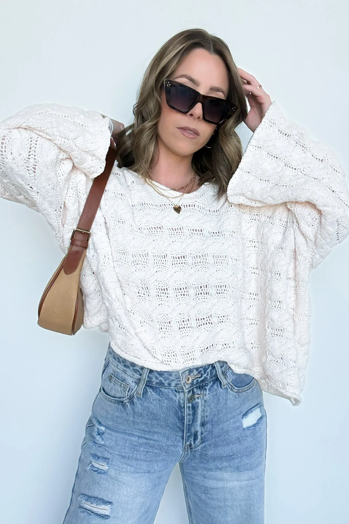 Sara Bell Sleeve Chenille Knit Sweater