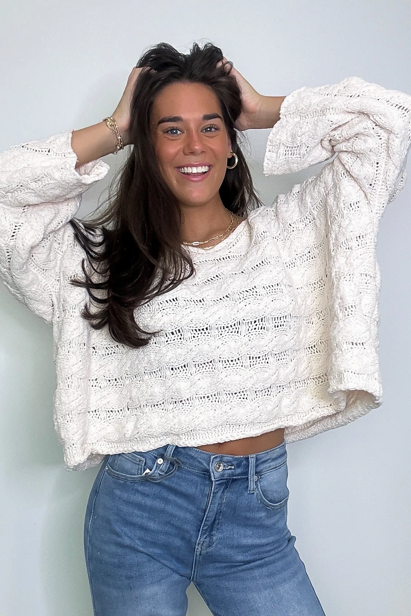 Sara Bell Sleeve Chenille Knit Sweater