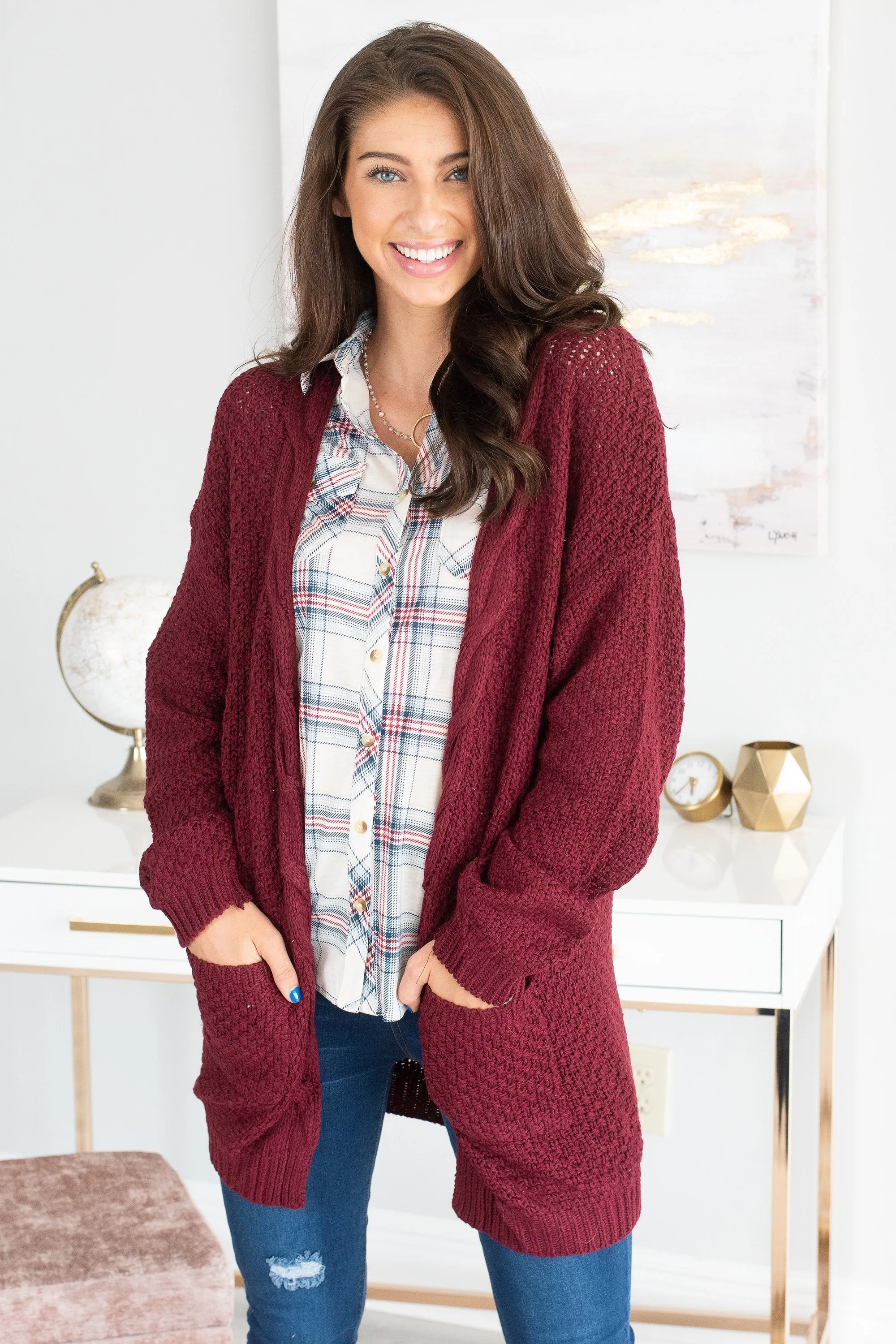 Save The Day Blue Plaid Button Down Top
