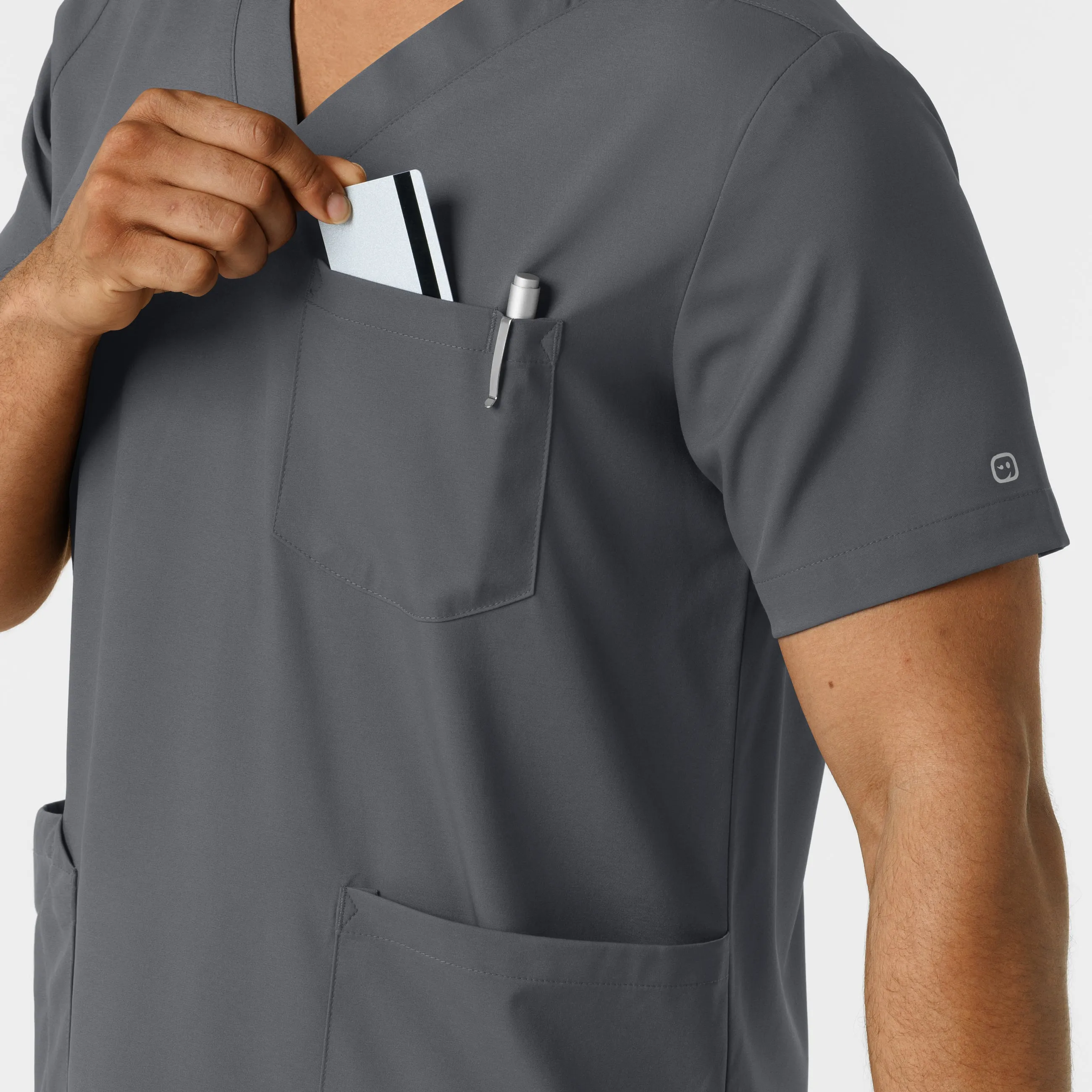 SCC Boundless Men's Multi Pocket V-Neck Scrub Top with Logo