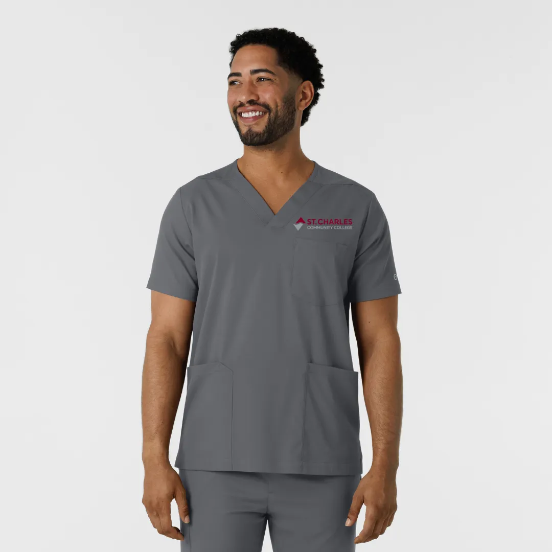 SCC Boundless Men's Multi Pocket V-Neck Scrub Top with Logo