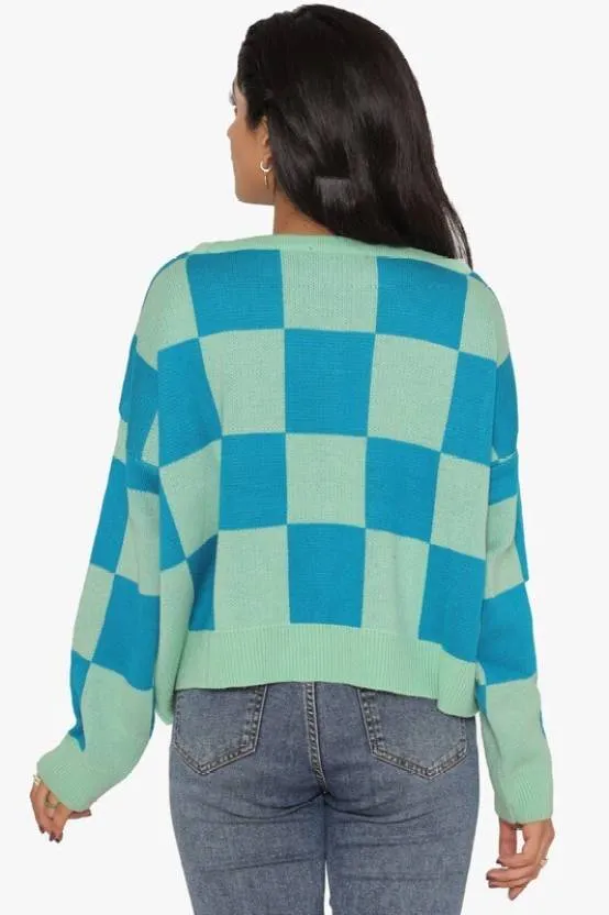 Sea Green Colorblock Sweater