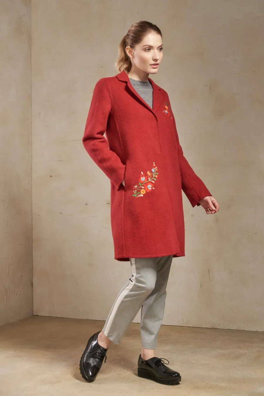Selina Coat Baby Alpaca & Wool Color Rubi