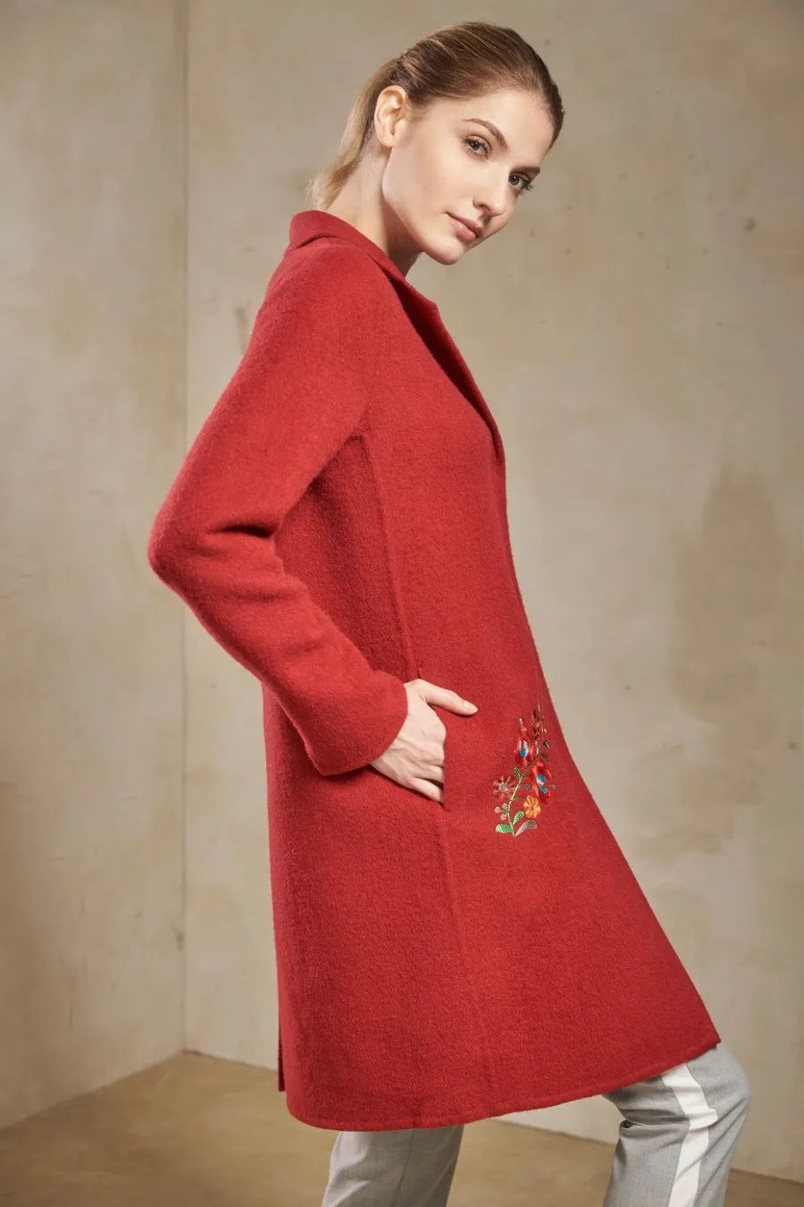 Selina Coat Baby Alpaca & Wool Color Rubi