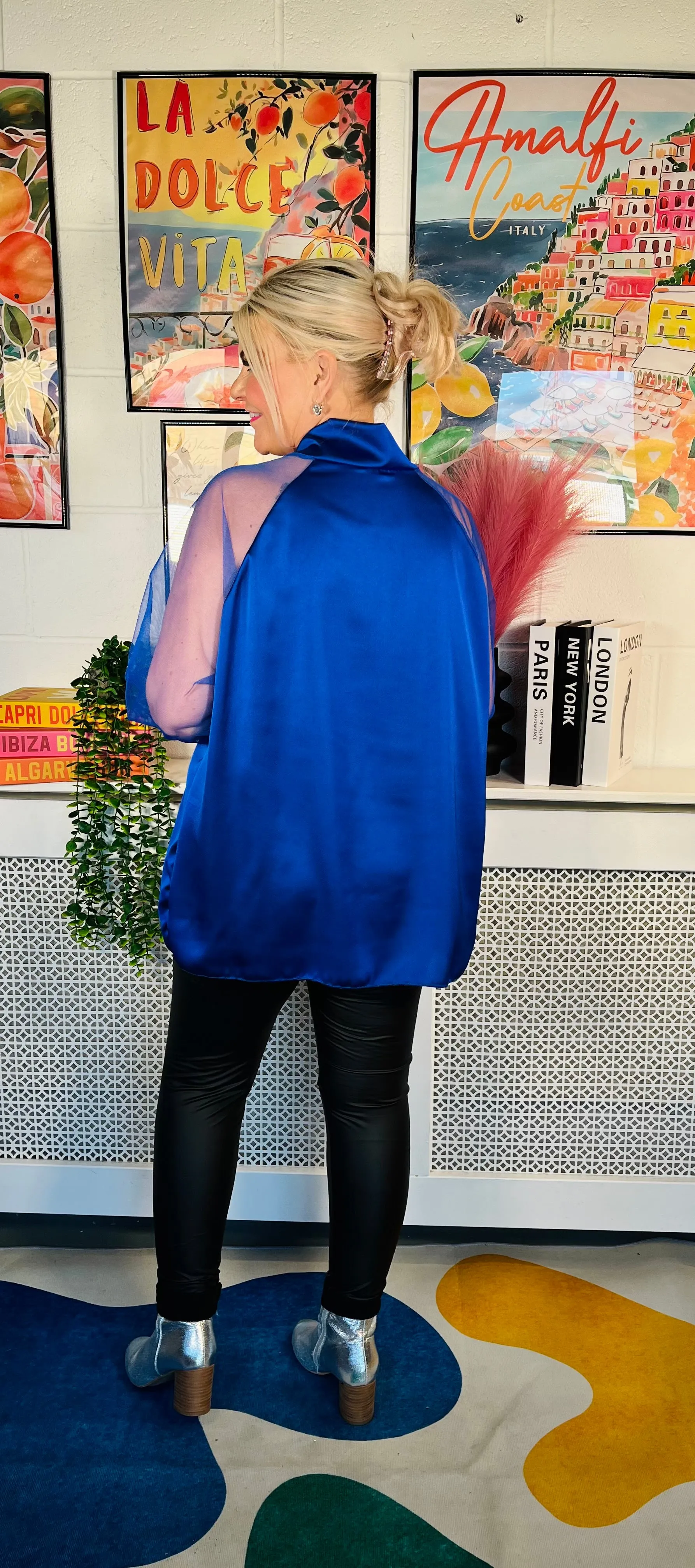 Sheridan Bow Blouse - Cobalt Blue