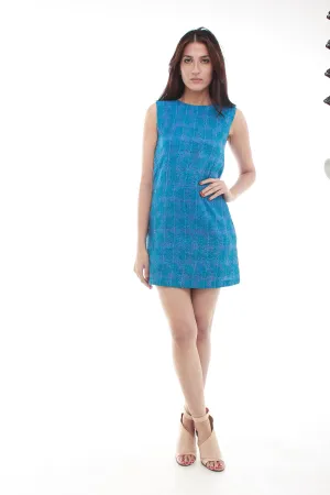 Silk Weave Dress (Turquoise Blue)