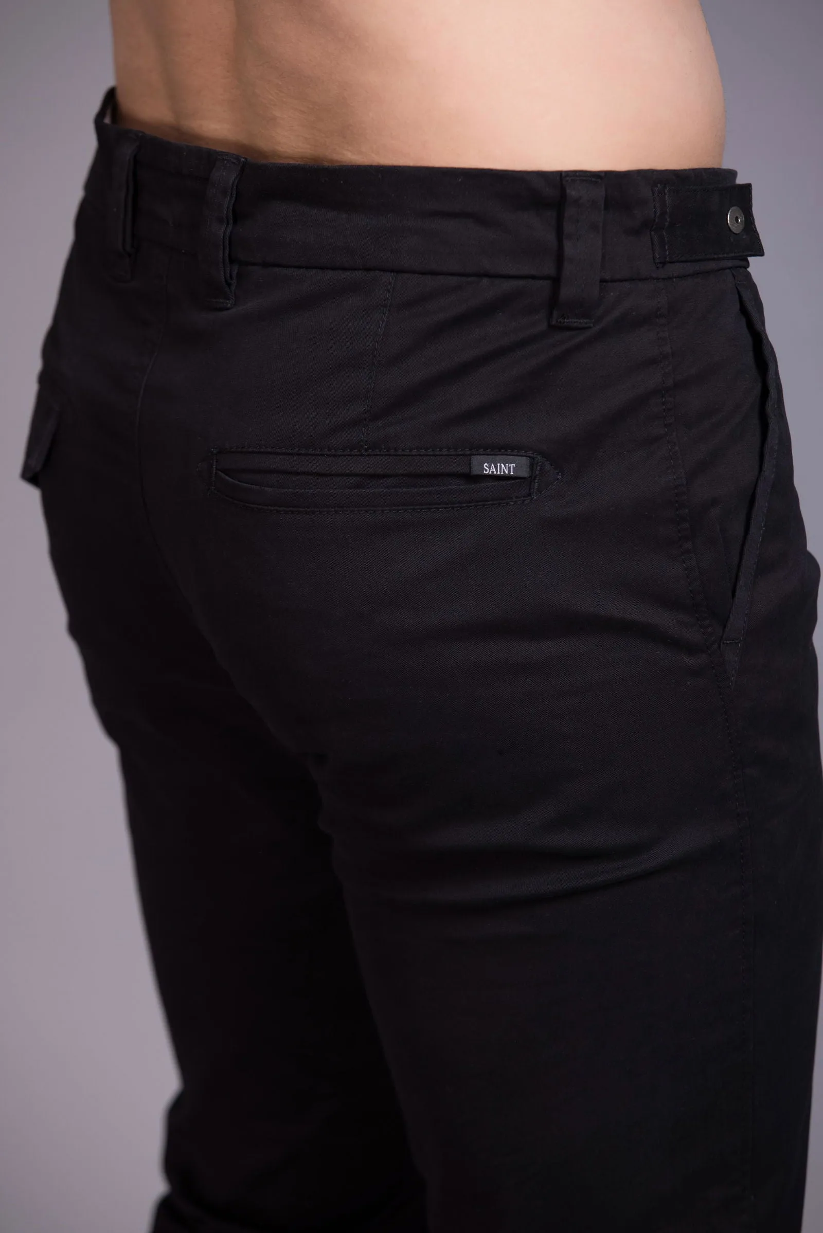 Slim fit cotton chinos-Black
