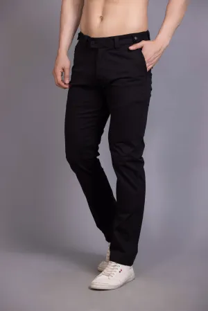 Slim fit cotton chinos-Black