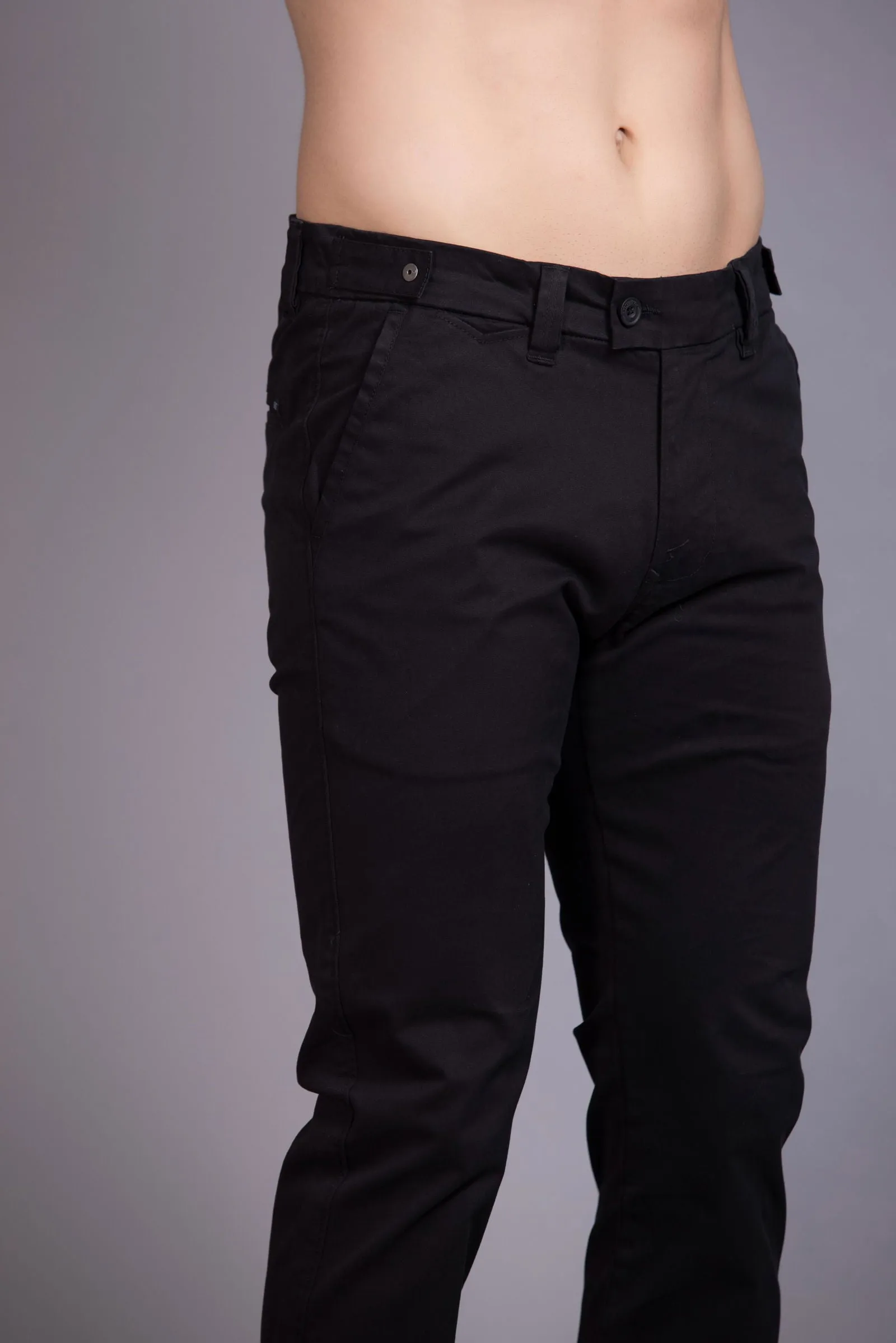 Slim fit cotton chinos-Black