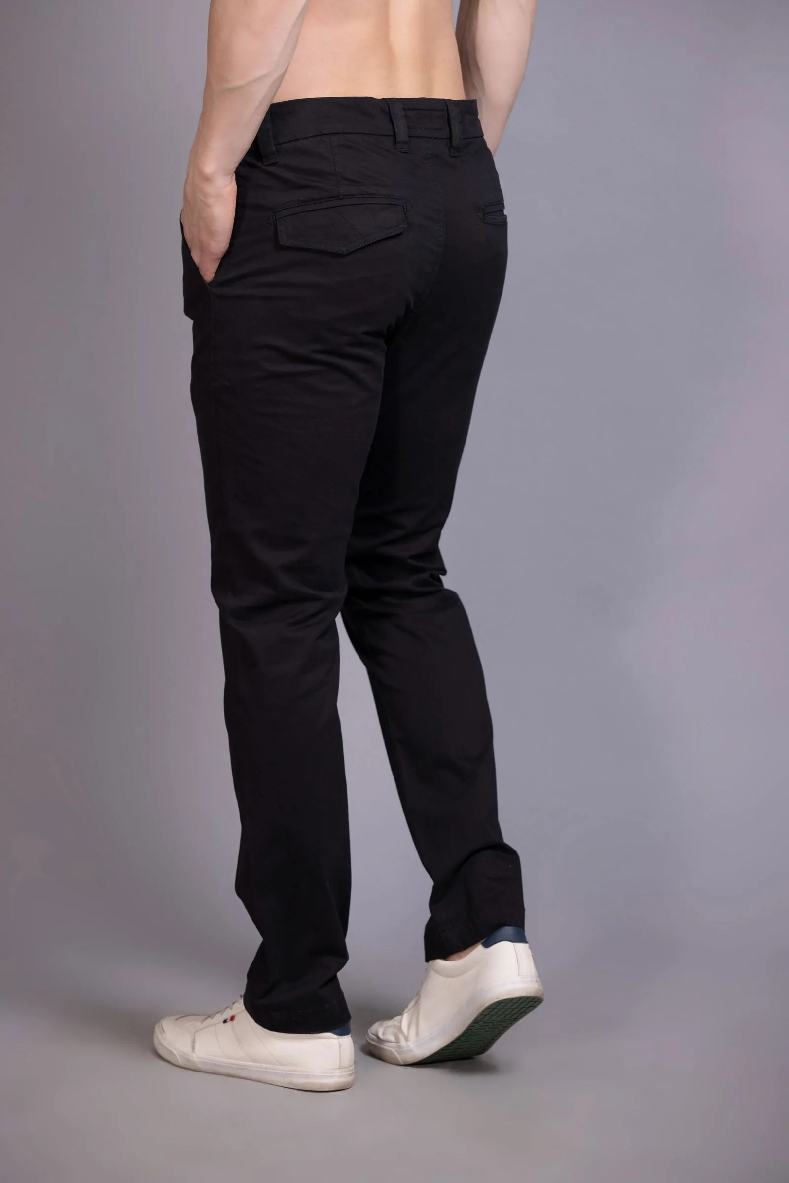 Slim fit cotton chinos-Black