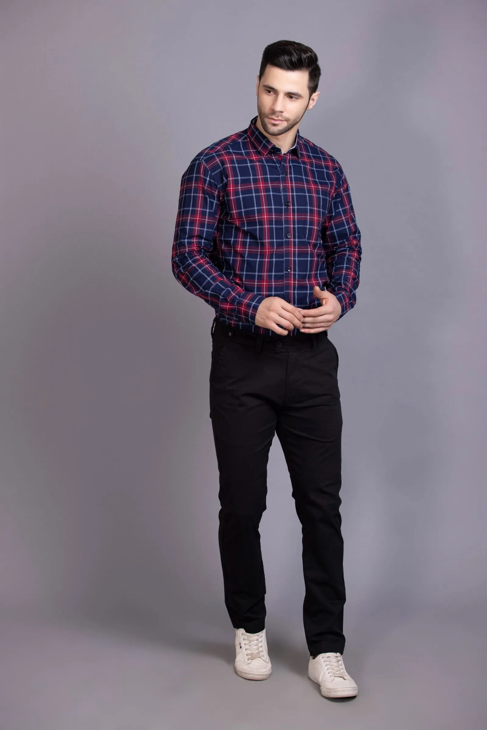 Slim fit cotton chinos-Black