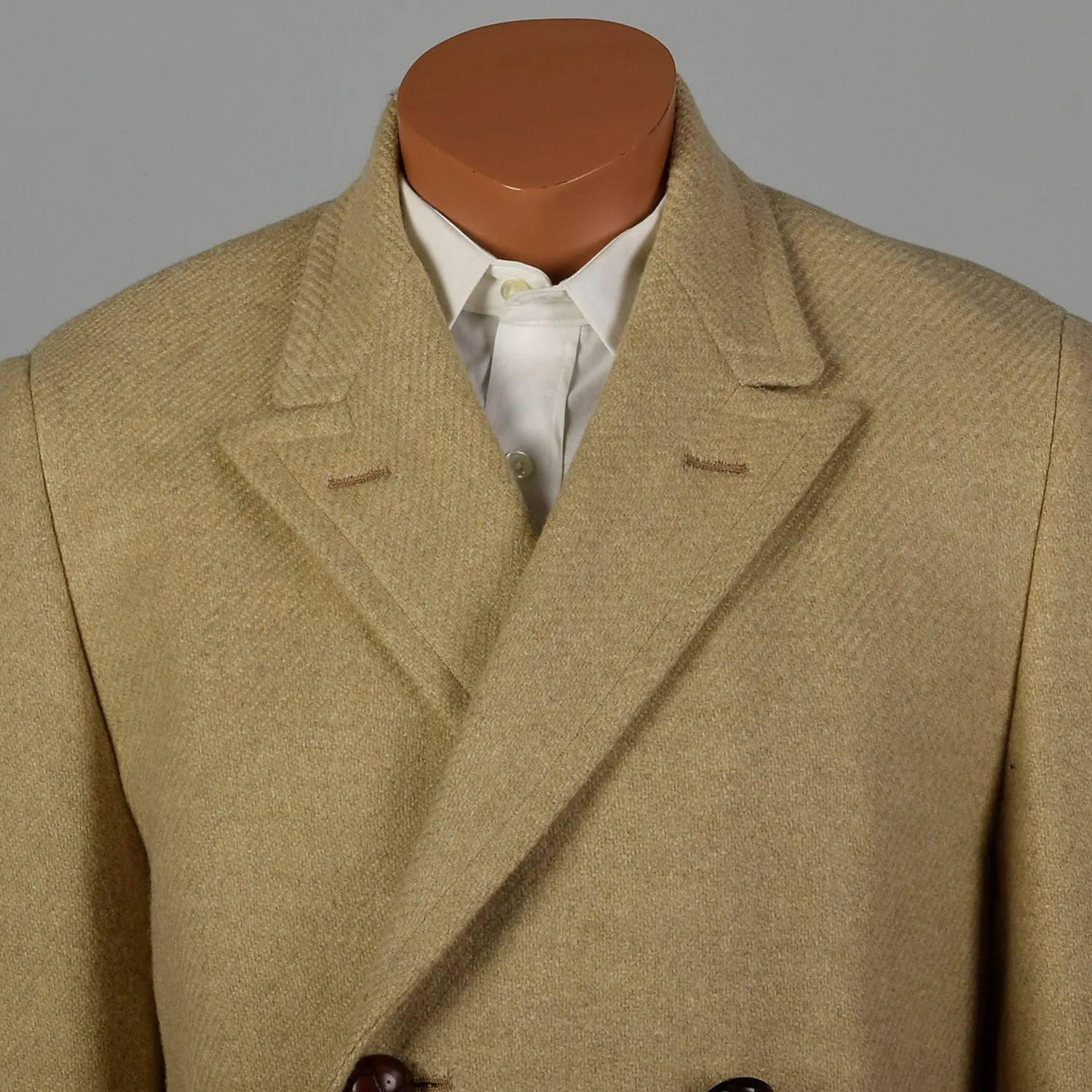 Small 1960s Men's Tan Double Breasted Coat