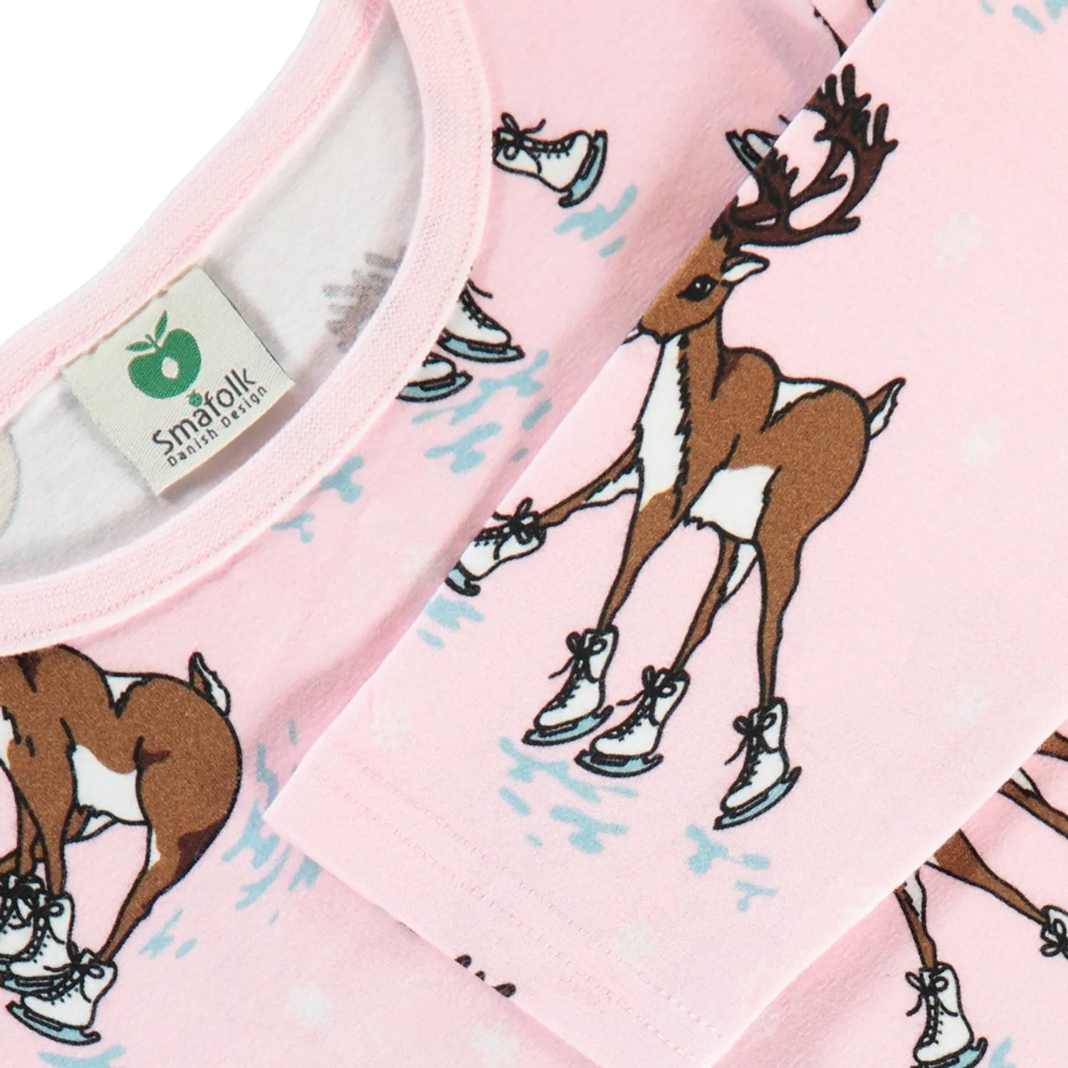 Småfolk Icy Pink Longærmet Blouse Med Reindeer