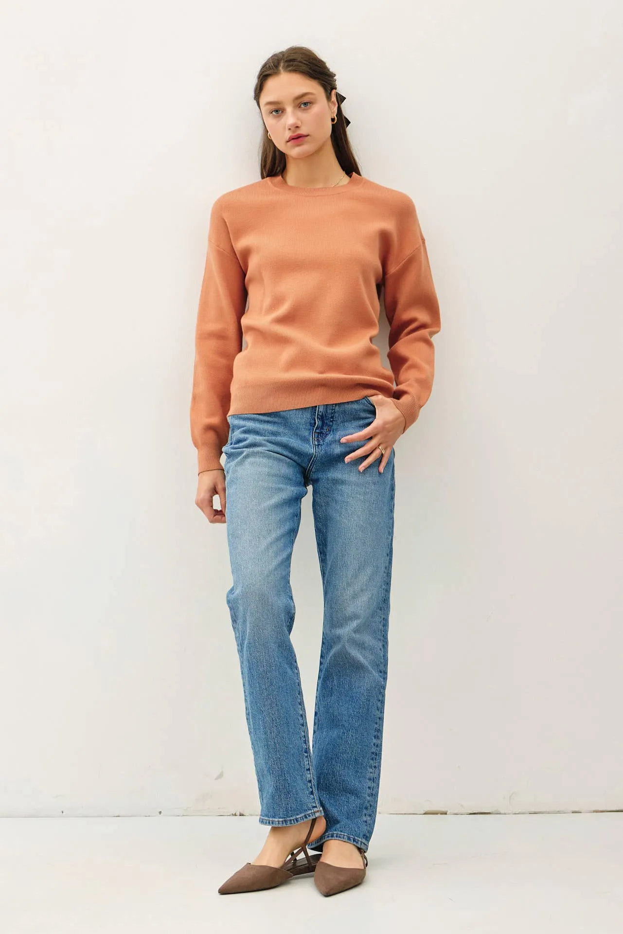 SOFT BASIC ROUND NECK SWEATER