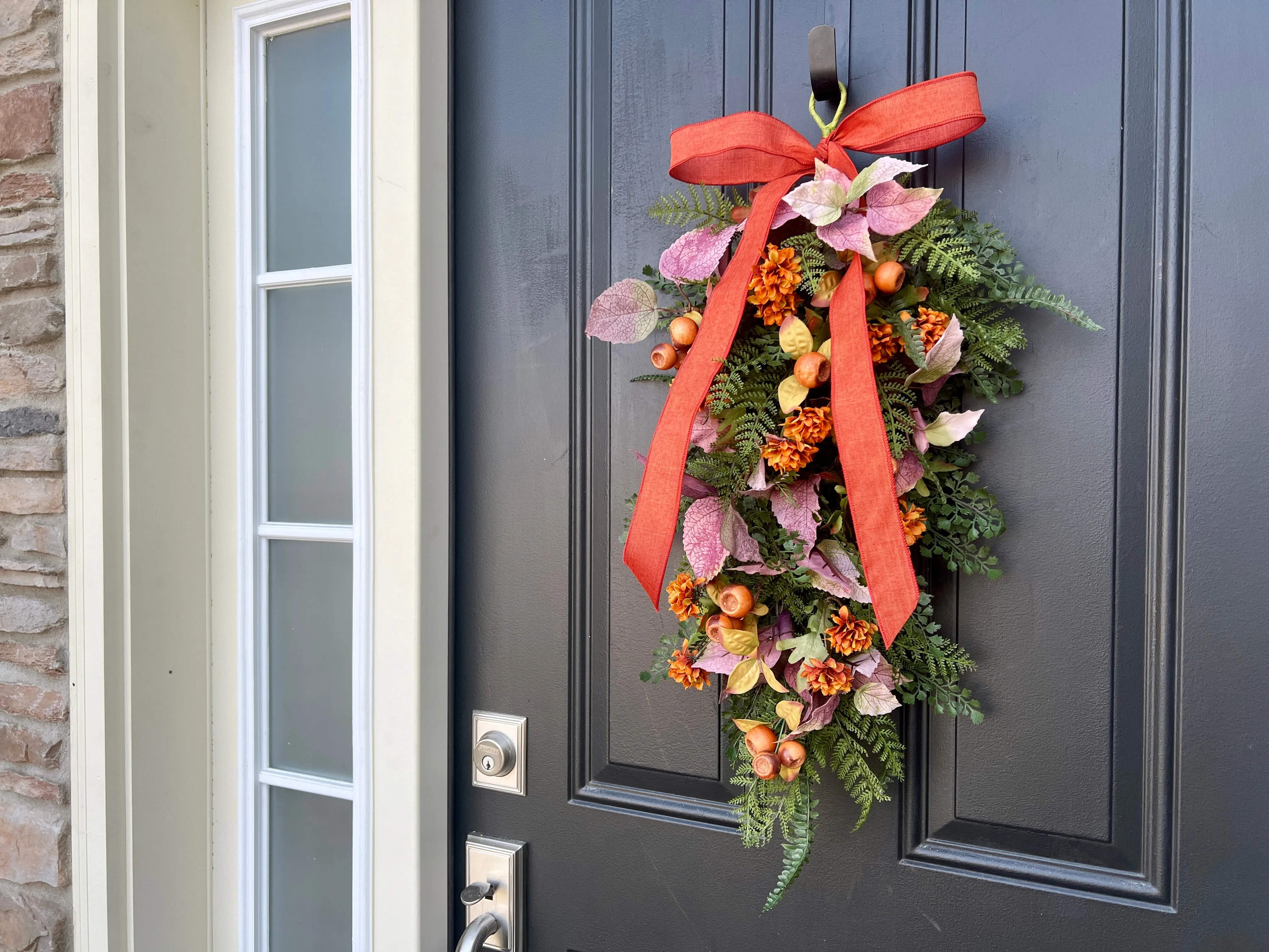 Soft Sunrise Autumn Cascade Swag Wreath