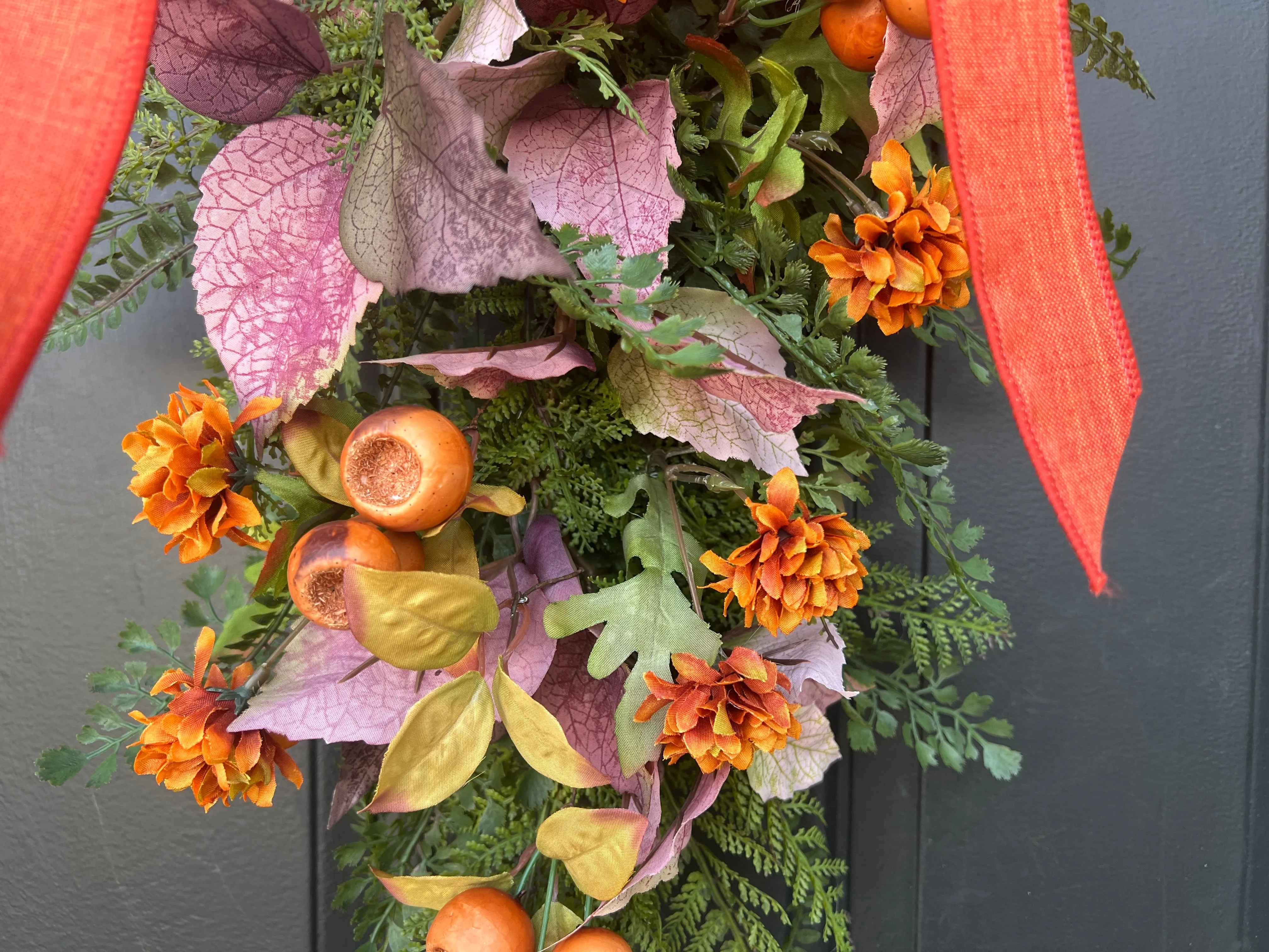 Soft Sunrise Autumn Cascade Swag Wreath