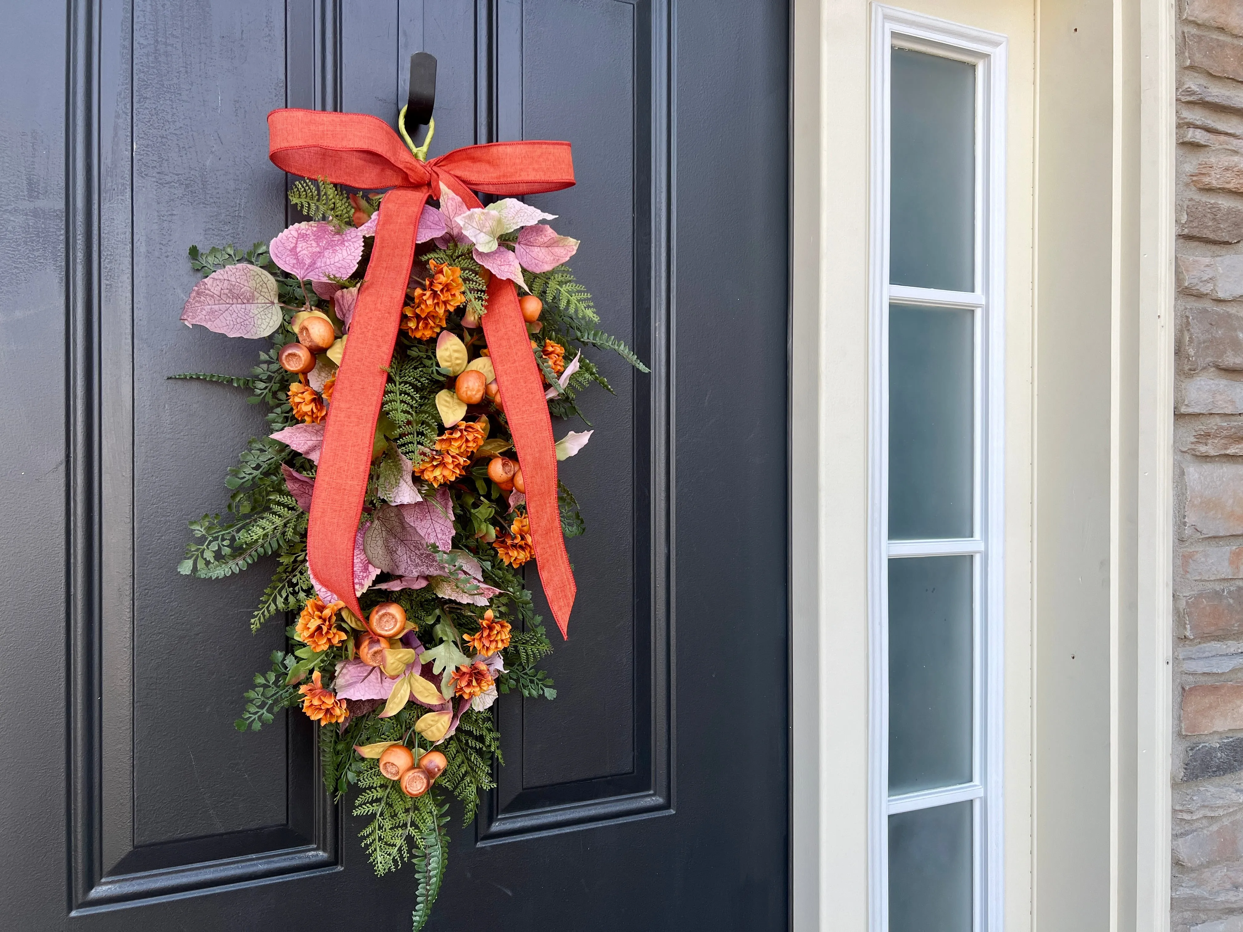 Soft Sunrise Autumn Cascade Swag Wreath