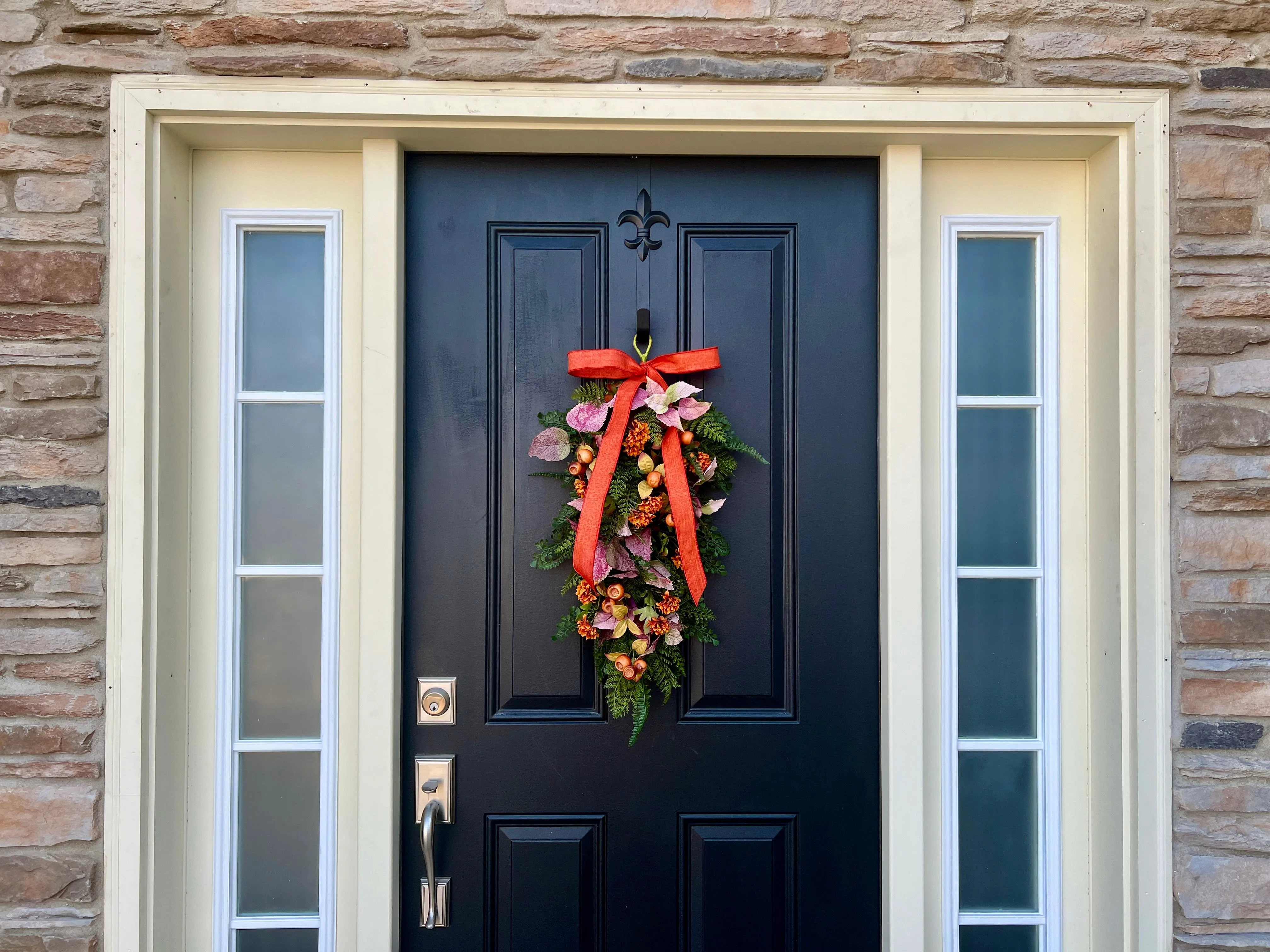 Soft Sunrise Autumn Cascade Swag Wreath