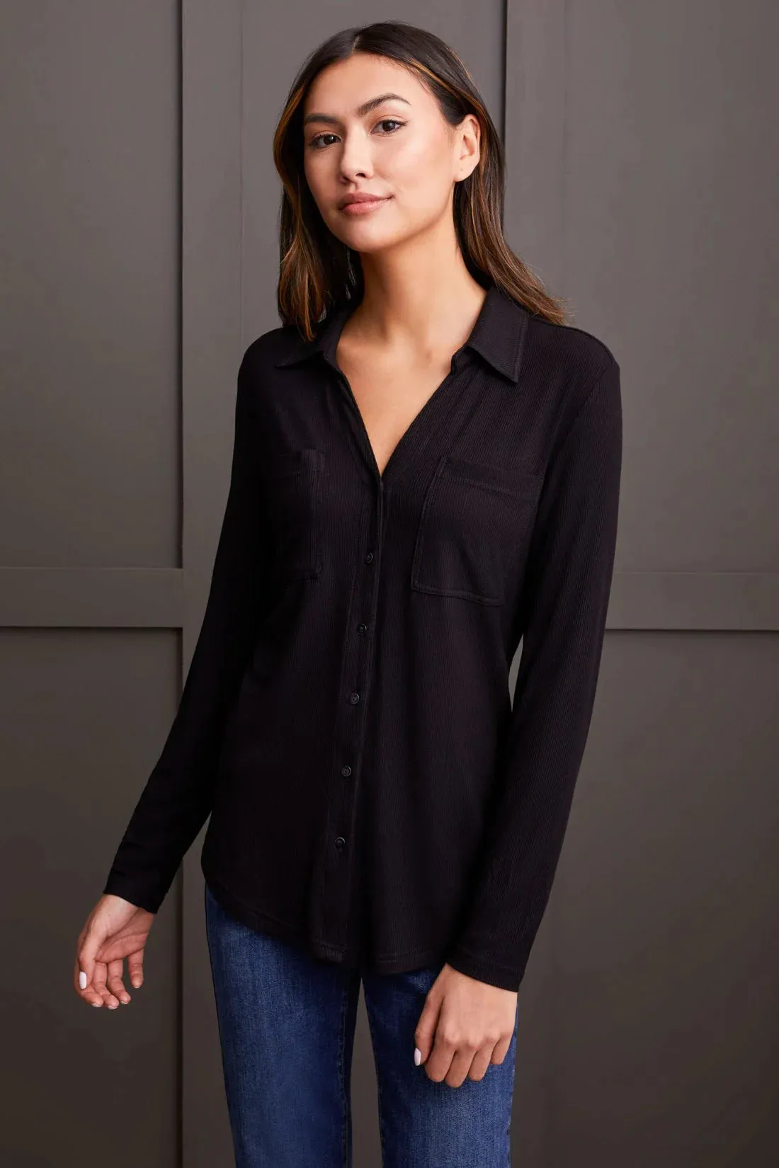 Soft Touch Baby Rib Button-Up Shirt