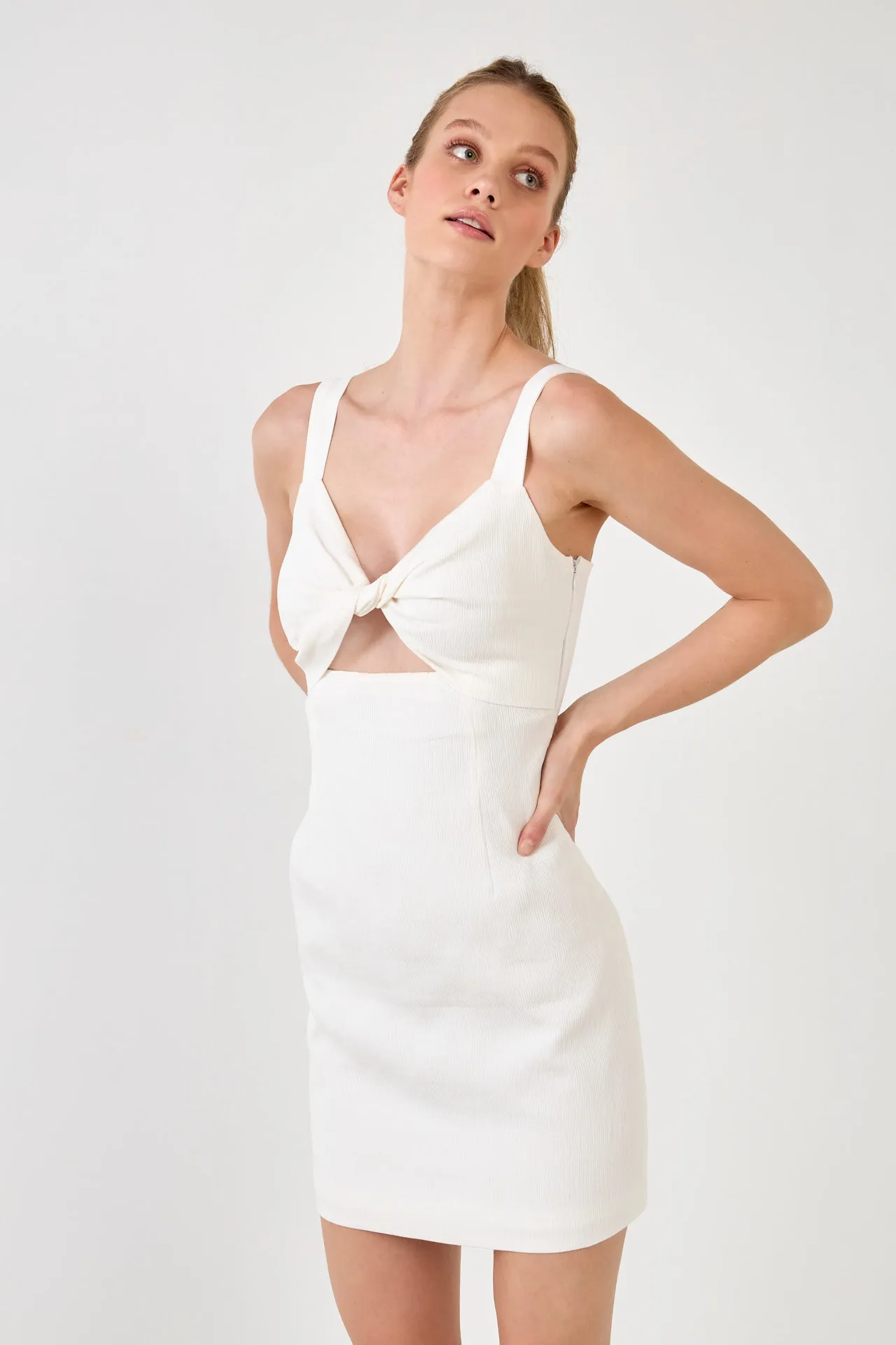 Soft Touch Plisse Twist Mini Dress