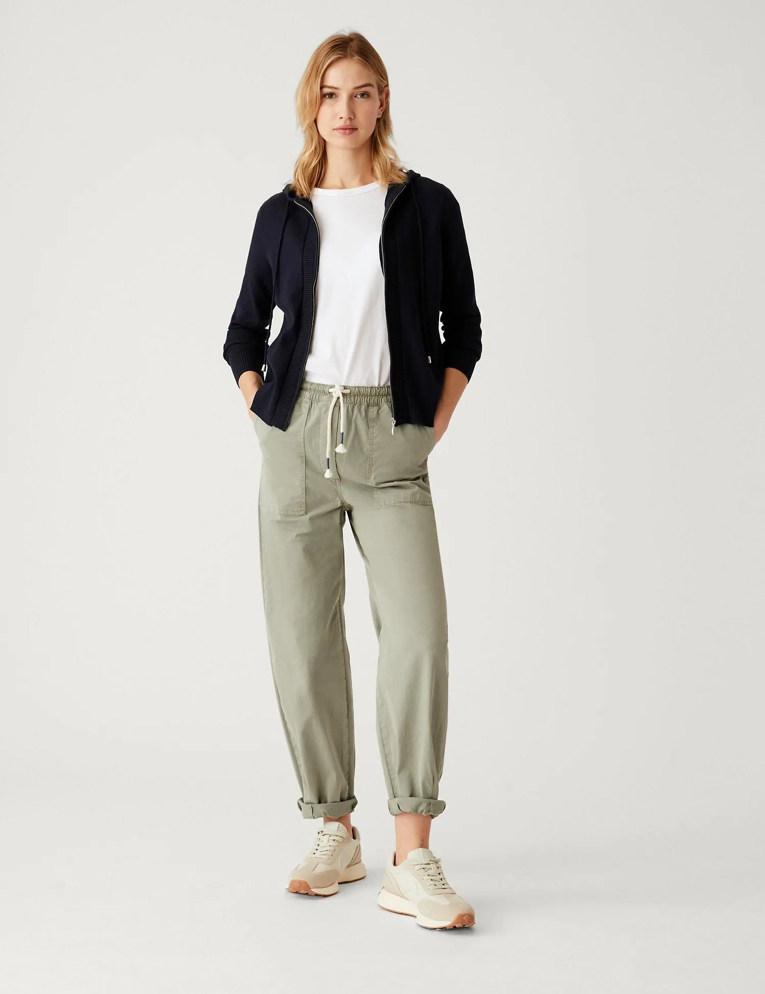 Soft Touch Textured Zip Up Relaxed Hoodie