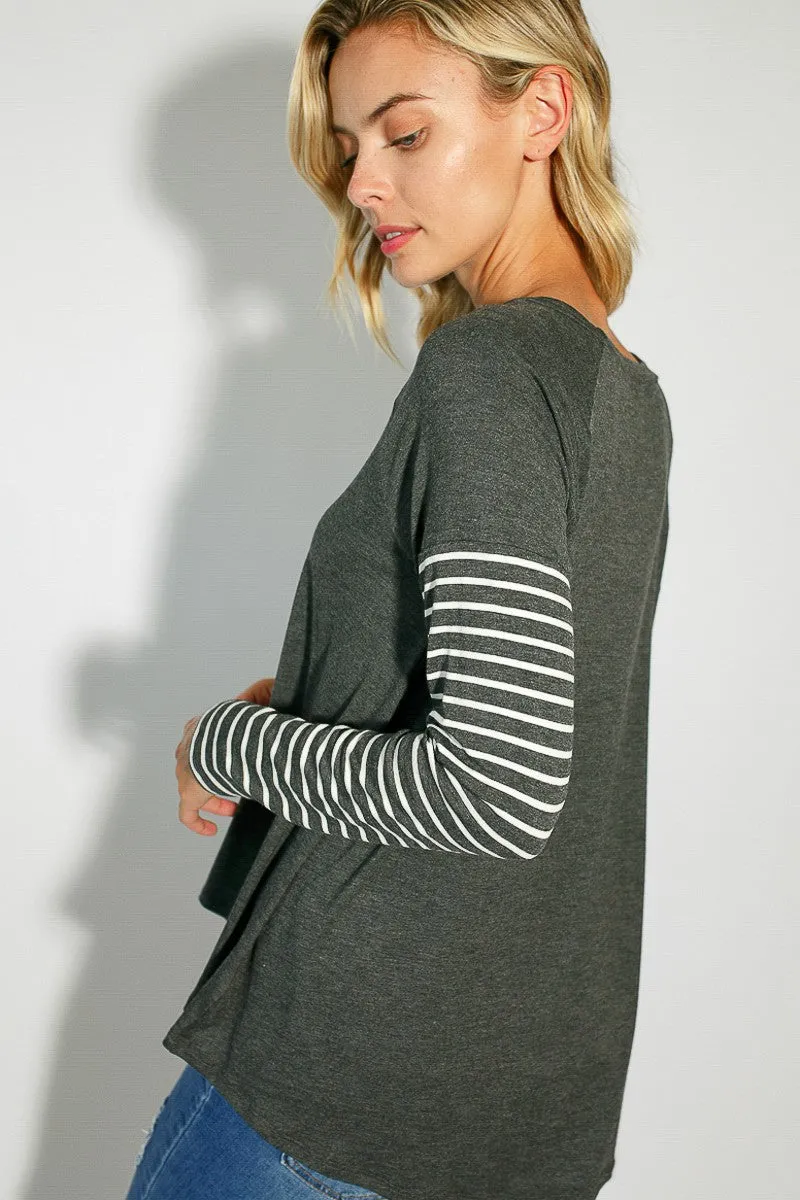 Solid   Stripes Top