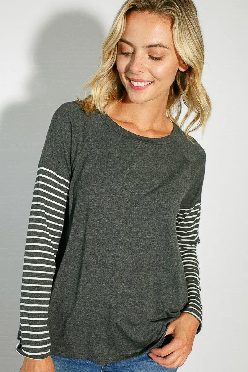 Solid   Stripes Top