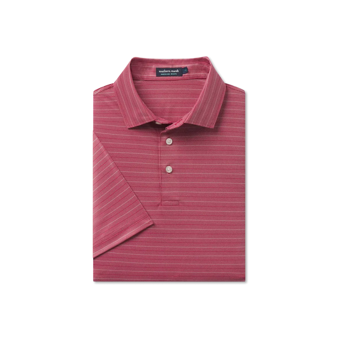 Southern Marsh Preformance Polo - Crimson Red/White