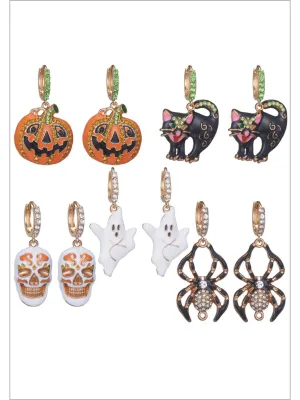 Spook and Sparkle Rhinestone-Embellished Halloween Earrings