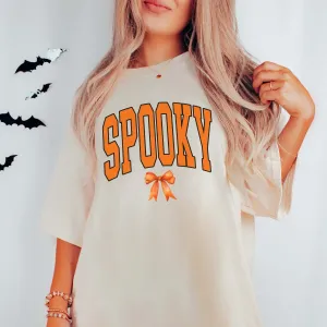 Spooky With Bow Wholesale Comfort Color Graphic Tee - Fast Shipping