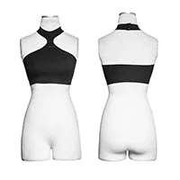 Steam Punk Sexy Lady Vest Black Halter Tank Top