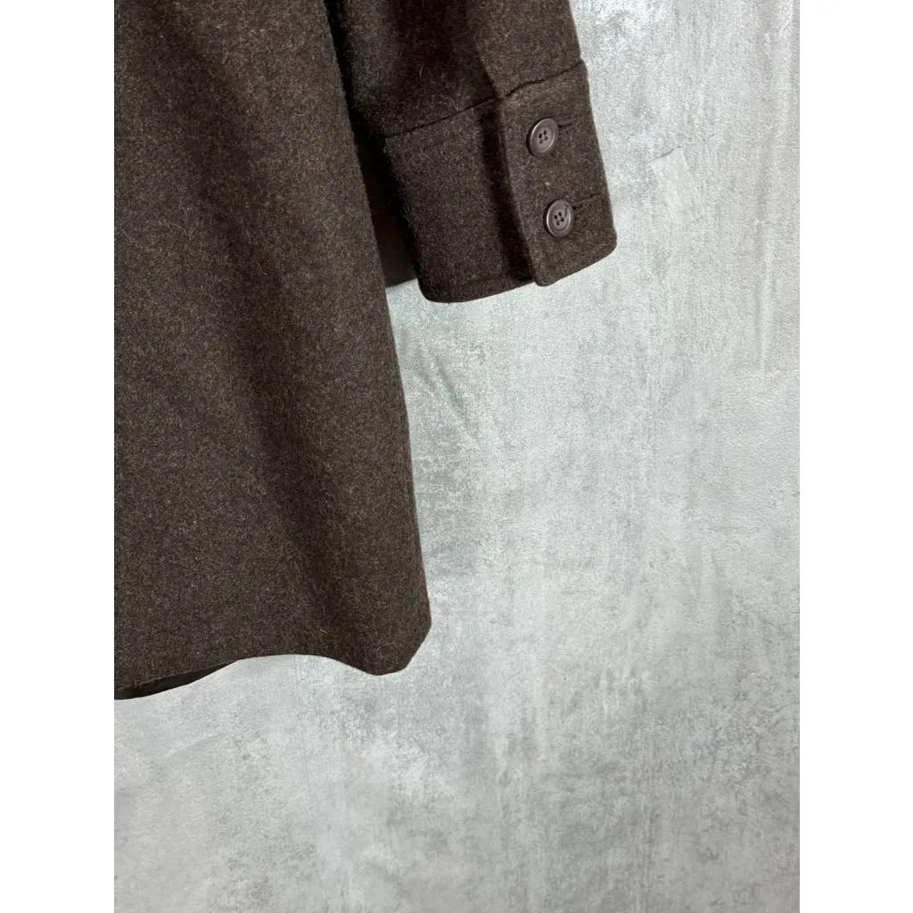 STEPHANIE MATHEWS Women's Brown Wool Sherpa Coat SZ 6 Missy