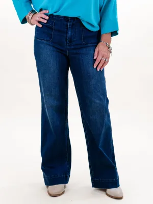 Stretchy Wide Leg Jean by Renuar