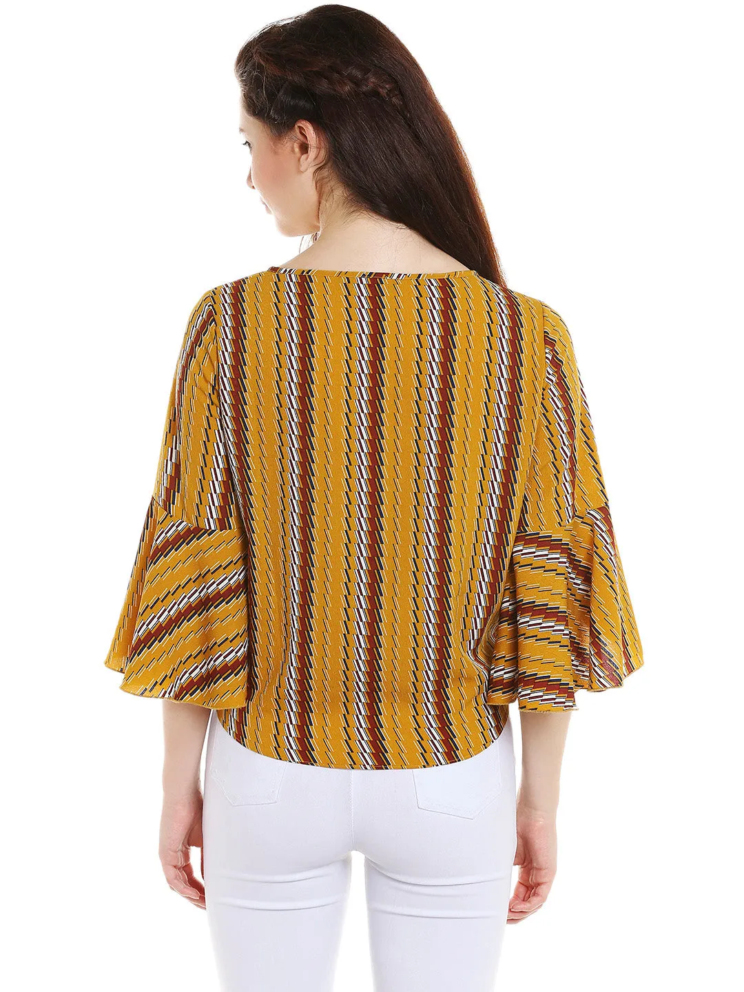Strip Printed With Front Bow Top