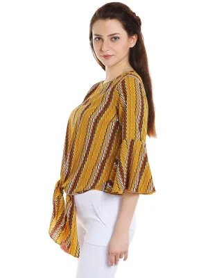 Strip Printed With Front Bow Top